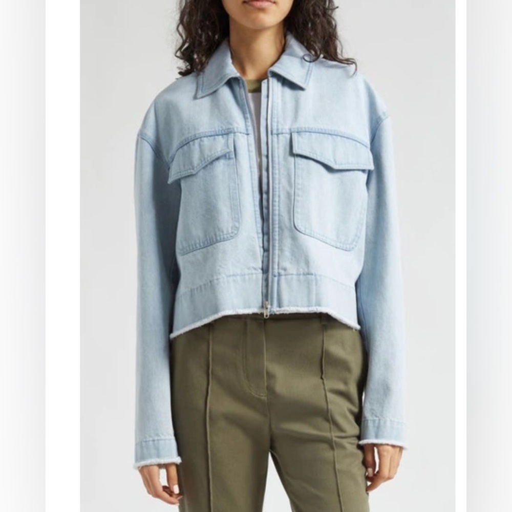 ATM washed denim cropped jacket